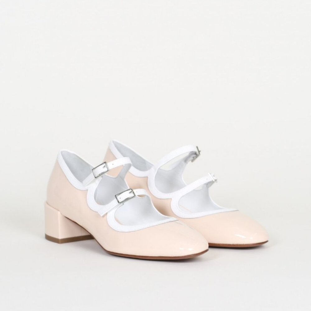 NEVER WORN RARE DISCONTINUED TWO TONE NUDE WHITE CAREL MARY JANE BLEUET Sz 39